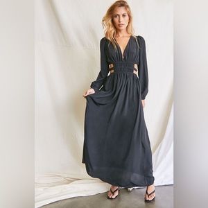 Plunging neck cut out maxi dress